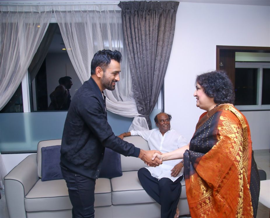 M.S.Dhoni With Superstar Rajinikanth Photos (4)