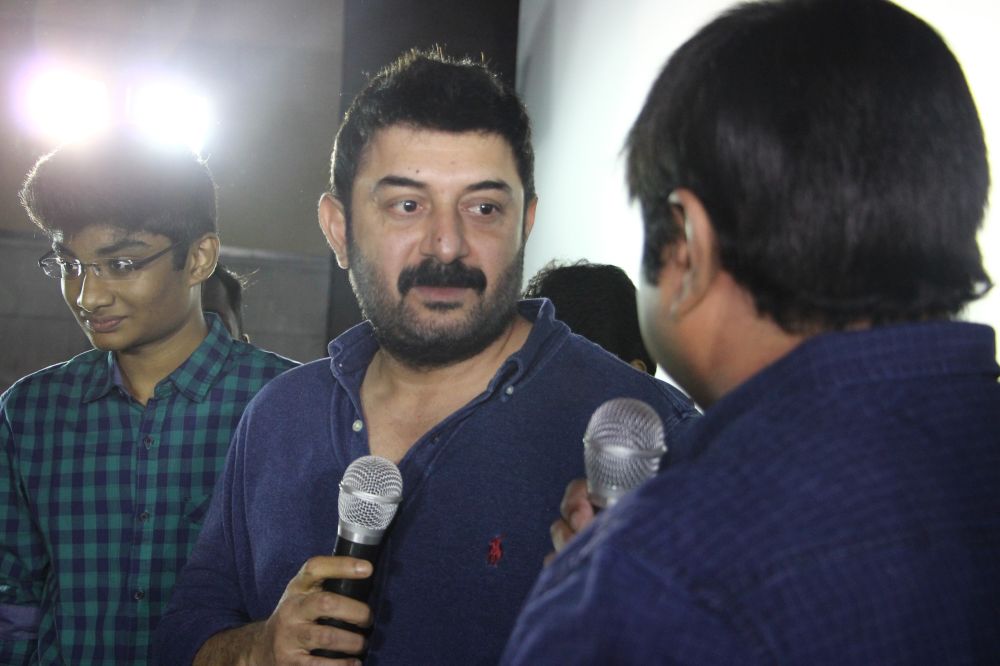 Actor Arvind Swami at Kamala Cinemas for Bogan Success Celebration (7)