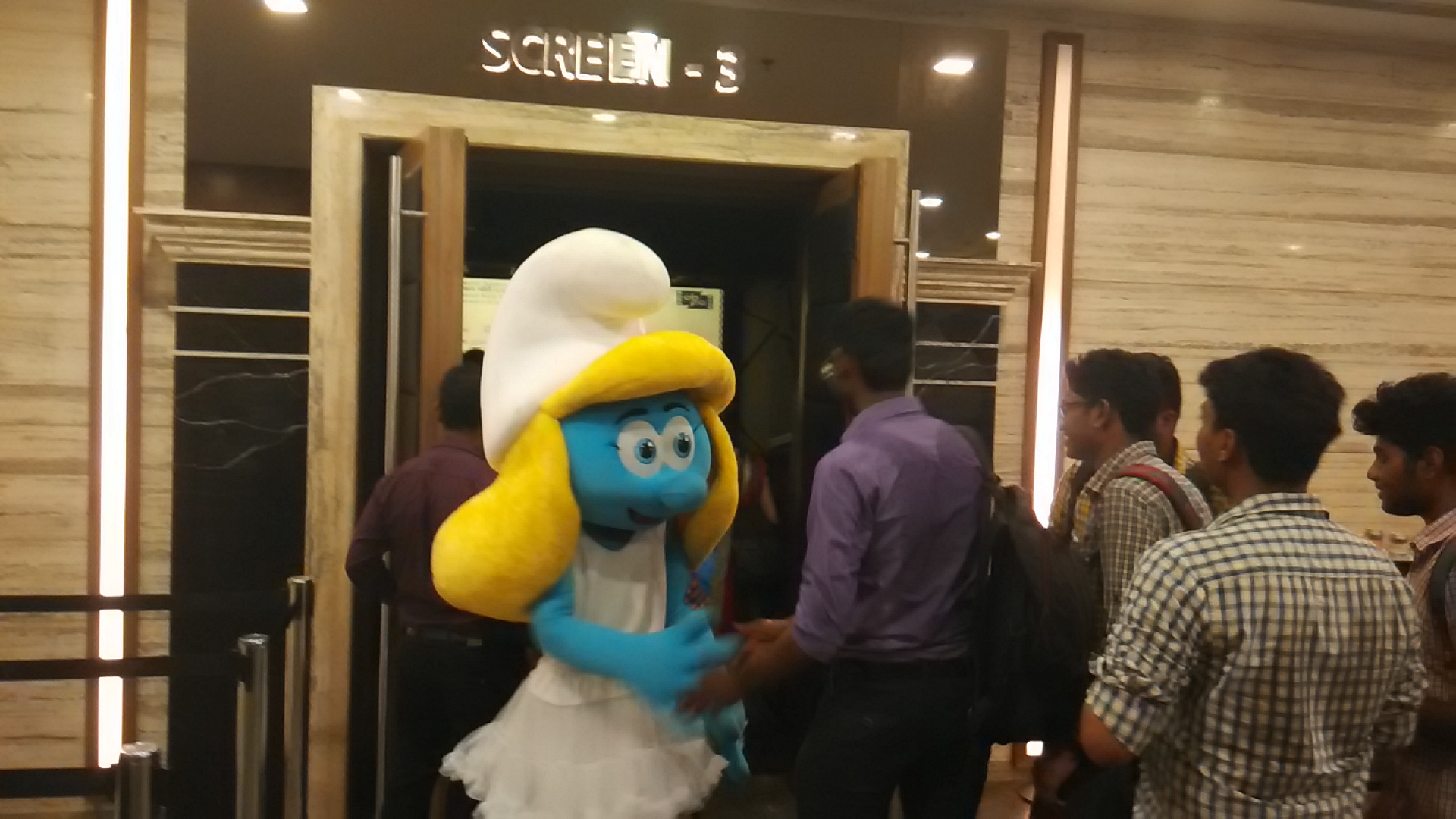 Smurfs Visited Malls, Multiplexes, Schools in Chennai Pics (1)