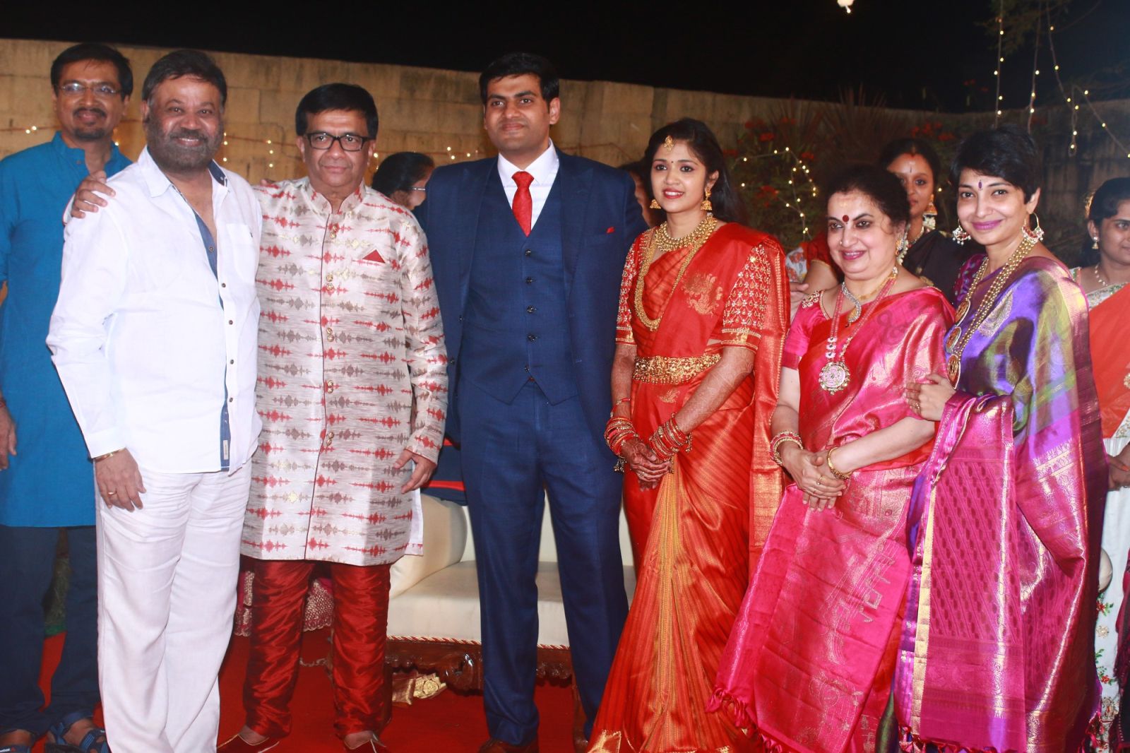 Actor YGee Mahendra's Son Harshavardhana - Shwetha Wedding Reception Stills (46)