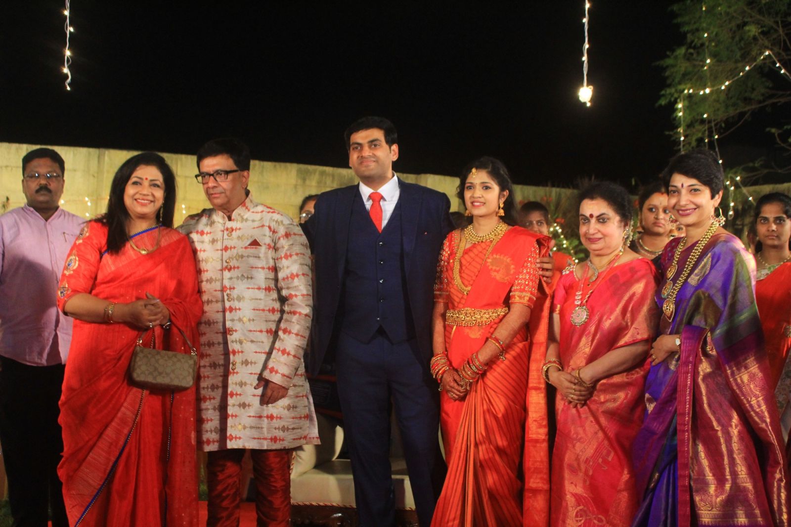 Actor YGee Mahendra's Son Harshavardhana - Shwetha Wedding Reception Stills (8)